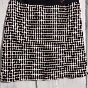 Ann Taylor Black and White Patterned Mini Skirt